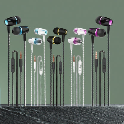 Bass Wired Headphones with Microphone Noise Reduction Stereo Sound In Ear Mixed Color Compatible with 3.5mm Devices