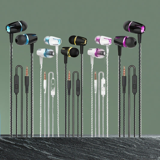 Bass Wired Headphones with Microphone Noise Reduction Stereo Sound In Ear Mixed Color Compatible with 3.5mm Devices