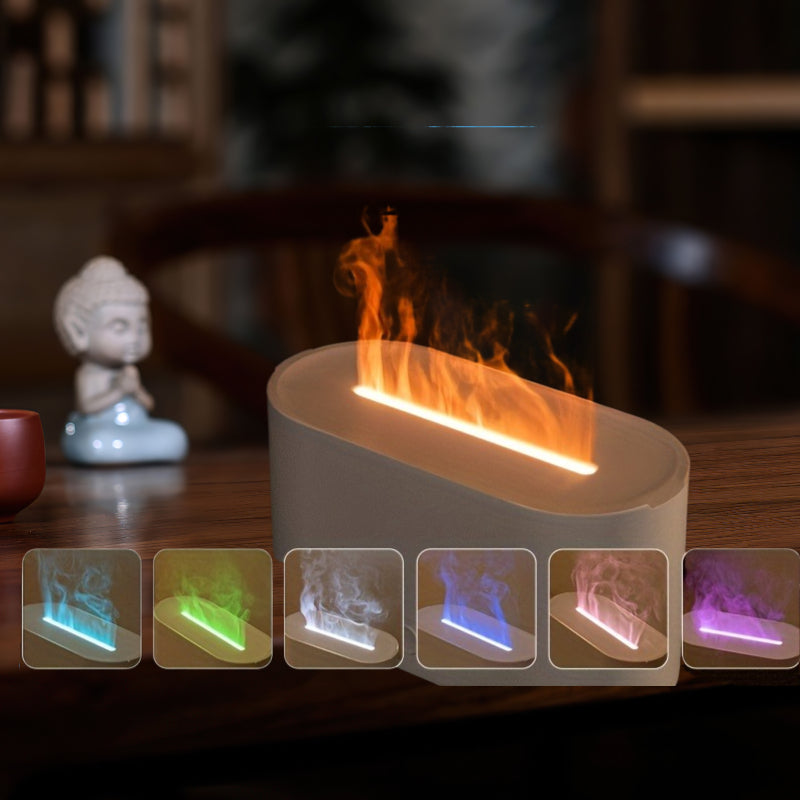Flame Design USB Humidifier with Environment Light Aromatic Diffuser for Bedroom Office