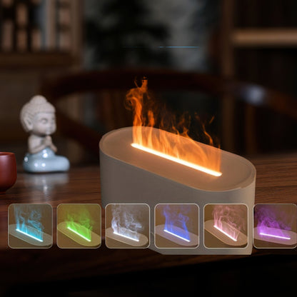 Flame Design USB Humidifier with Environment Light Aromatic Diffuser for Bedroom Office