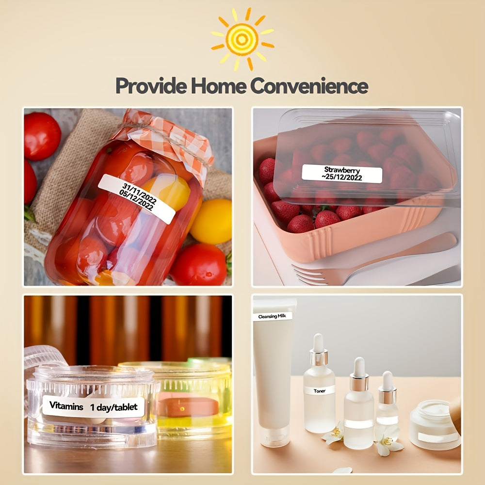 P15 Mini Thermal Label Maker Portable Desktop Printer with Multiple Templates for Office Home Kitchen School Includes White Stickers