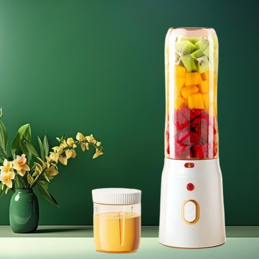 USB Rechargeable Mini Blender Portable 450Ml Includes 2 Cups Wireless Lightweight Bonus Sports Cover Perfect for Smoothies Shakes Travel Kitchen