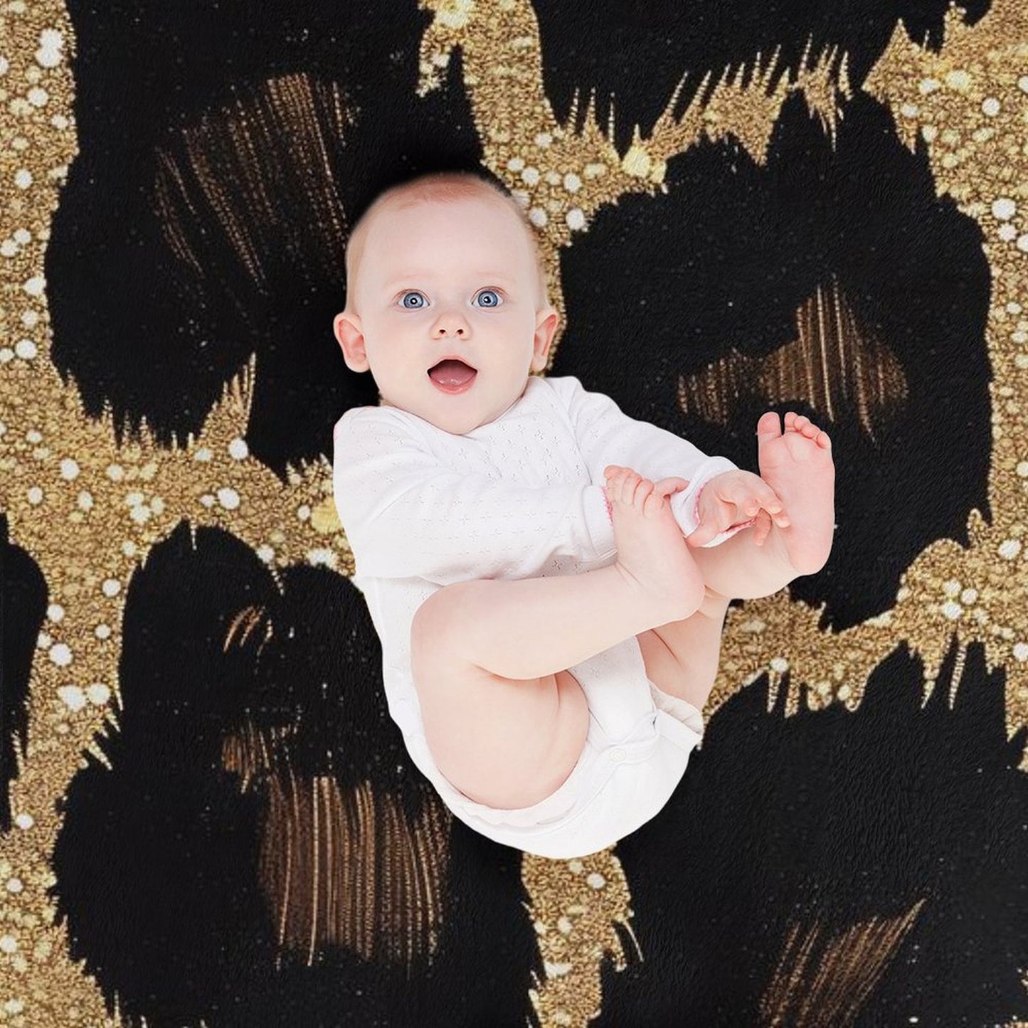 Soft Flannel Throw Blanket with Modern Ink Spots