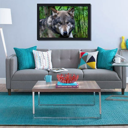 Wolf Pair Canvas Painting Forest Animal Wall Picture-35
