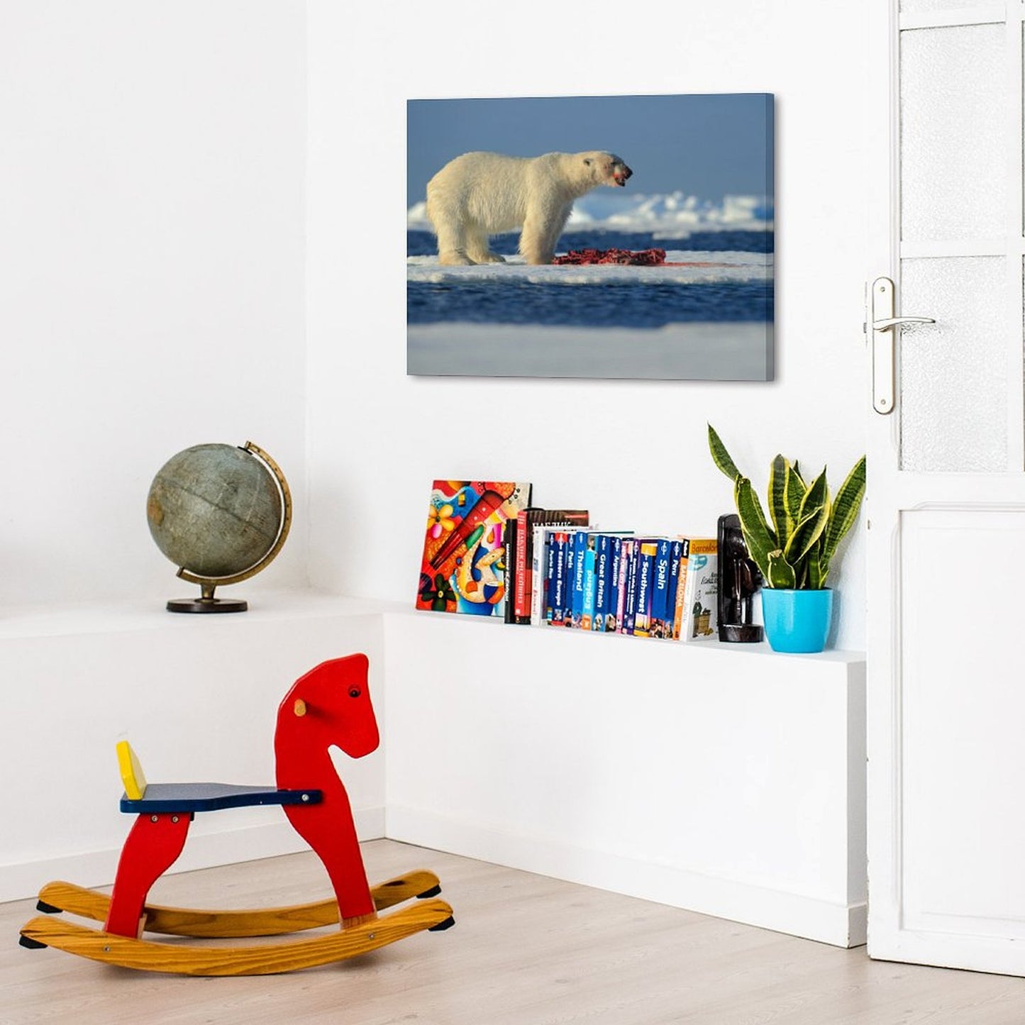 Arctic Predator Polar Bear Hunting Scene Canvas Art-07