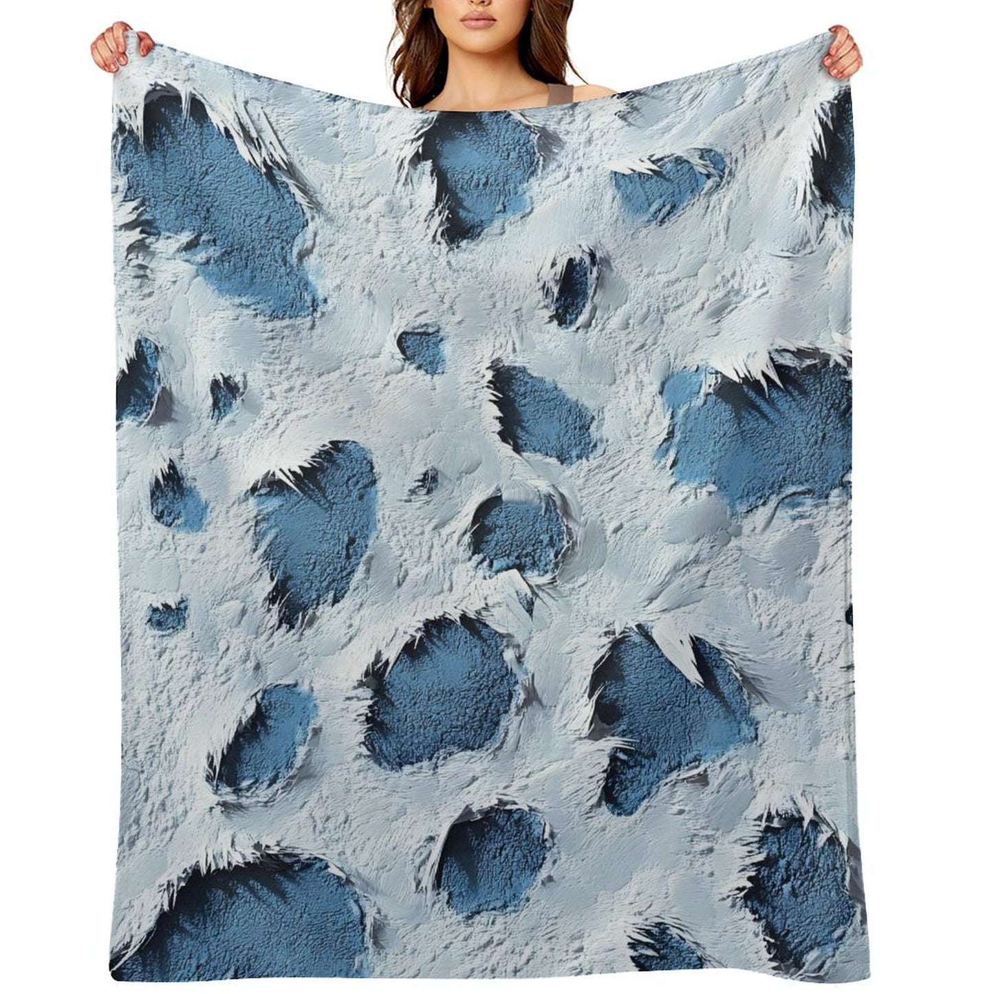 Modern Abstract Print Flannel Blanket for Bedroom