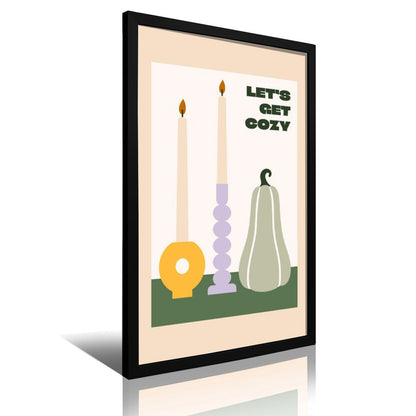 Let's Get Cozy Autumn Candle Art Print – Minimalist Fall Decor- 24