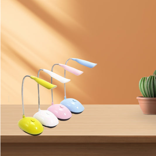 Battery-Powered 4-Color Foldable LED Desk Lamp Adjustable Angle Dimmable Brightness No Plug Needed Ergonomic Design Ideal for Reading Writing Home Office Students Professionals