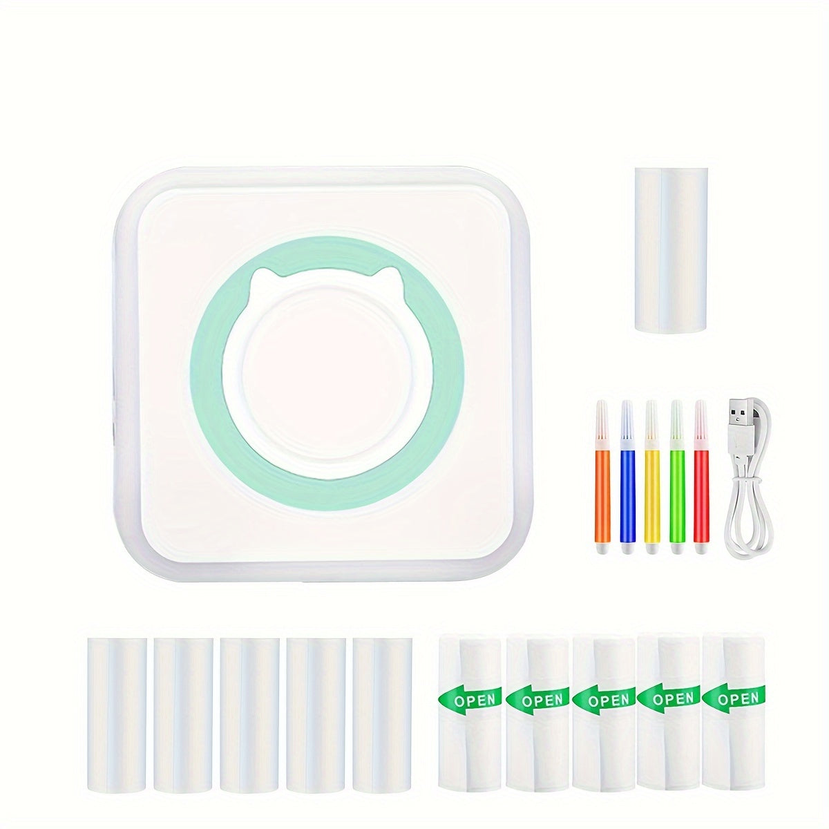 1pc Mini Wireless Printer Portable Pocket Inkless Photo Printer For Smartphone