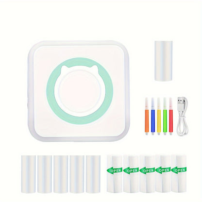 1pc Mini Wireless Printer Portable Pocket Inkless Photo Printer For Smartphone