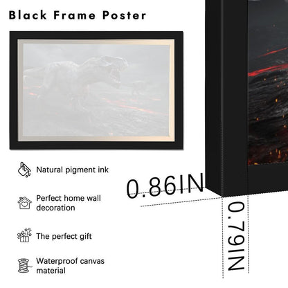 T-Rex Dinosaur Wall Art Framed Canvas Print Decor-07