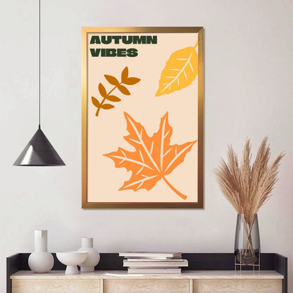 Modern Fall Leaves Canvas Art with Frame- 19