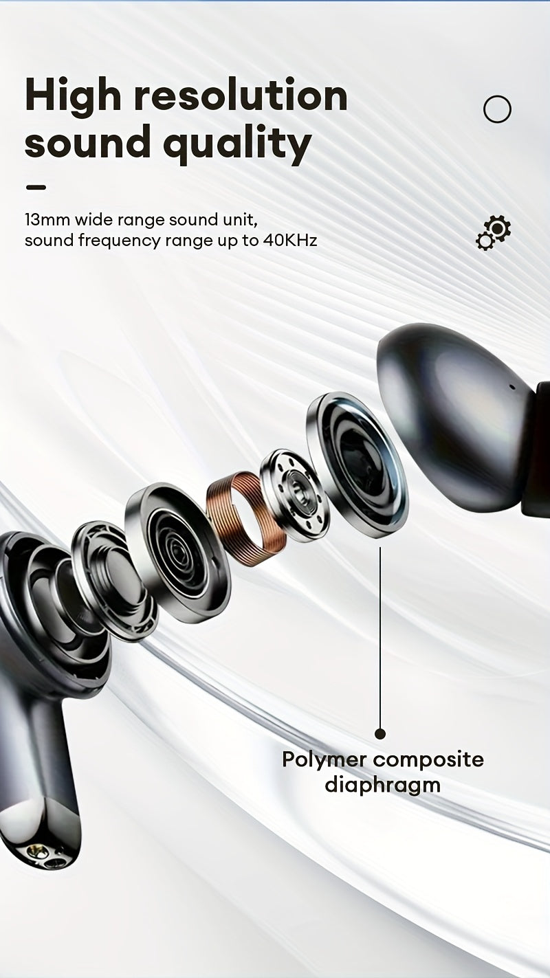 LP5 Wireless In-Ear Earphones Noise Reduction 5W High-Quality Sound 8H Playtime Sleek Metallic Finish Compact Design for Music Sports Commuting Type-C Charging