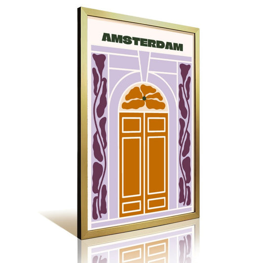 Amsterdam Abstract Door Art Print, Modern Wall Decor Poster-17
