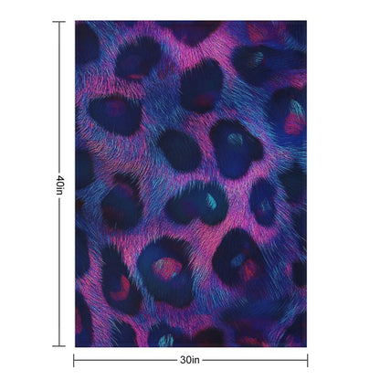 Anti-Pilling Flannel Blanket Blue Purple Leopard