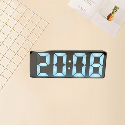 Smart LED Digital Alarm Clock with Temperature Sensor Adjustable Brightness Large LCD Display 12/24H Format Battery Operated Bedside Clock for Room Office