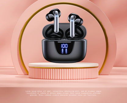 30H Playtime Wireless Headphones with 13mm Speaker Type-C Fast Charging Stereo Earbuds for iPhone Android Gaming Business Sports