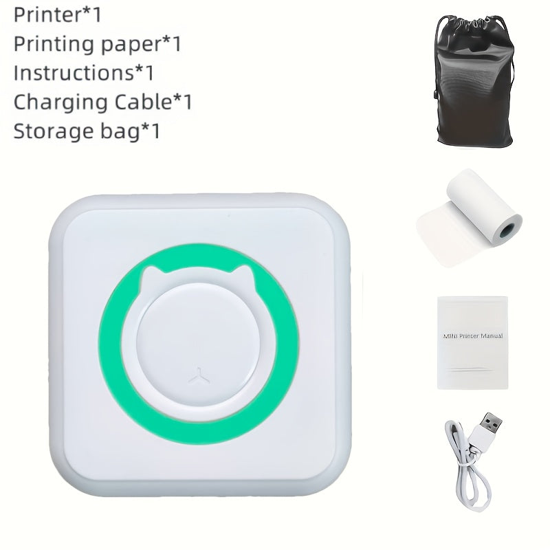 Wireless Mini Photo Printer Portable Label Maker for Study Notes Office Home Diary Memo Christmas Halloween Birthday Gifts Compatible with IOS Android