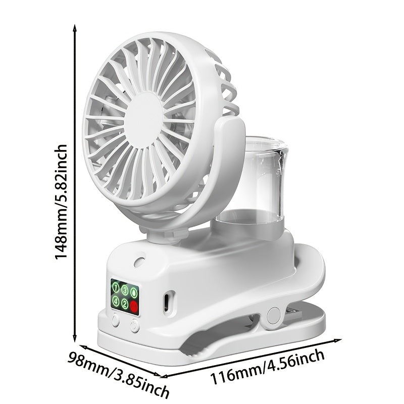 USB Desktop Fan Humidifier Combo 4 Adjustable Speeds 2 Mist Levels Quiet 360° Rotation Cooling for Workspace Bedroom