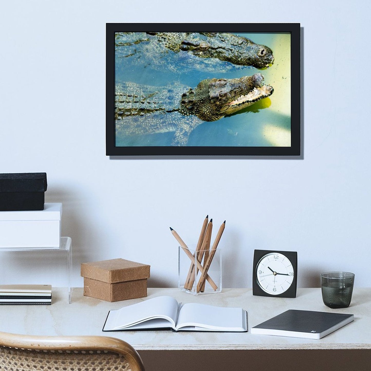 Wild Crocodile Canvas Painting for Living Room Decor-46