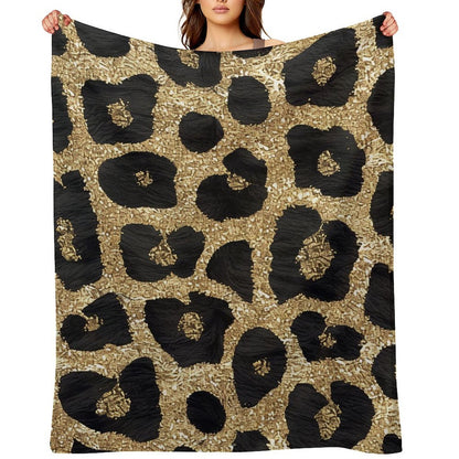 Elegant Leopard Pattern Flannel Blanket Cozy