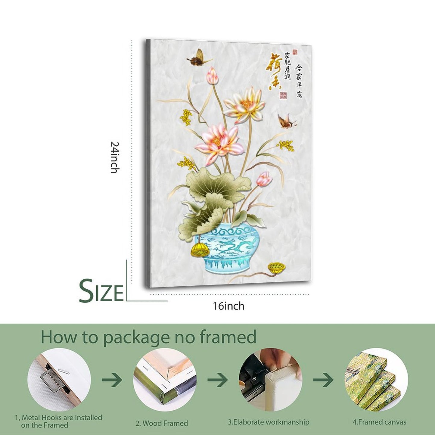 Contemporary Flower Canvas Picture Frame Art 10