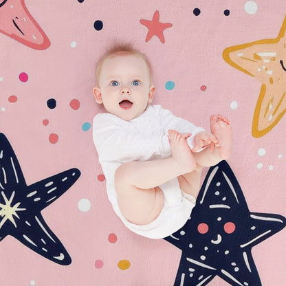 Soft Anti-Pilling Flannel Blanket with Cute Starfish Pattern Design