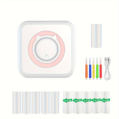 1pc Mini Wireless Printer Portable Pocket Inkless Photo Printer For Smartphone