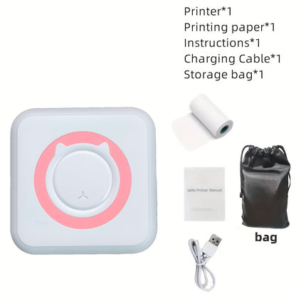 Wireless Mini Photo Printer Portable Label Maker for Study Notes Office Home Diary Memo Christmas Halloween Birthday Gifts Compatible with IOS Android