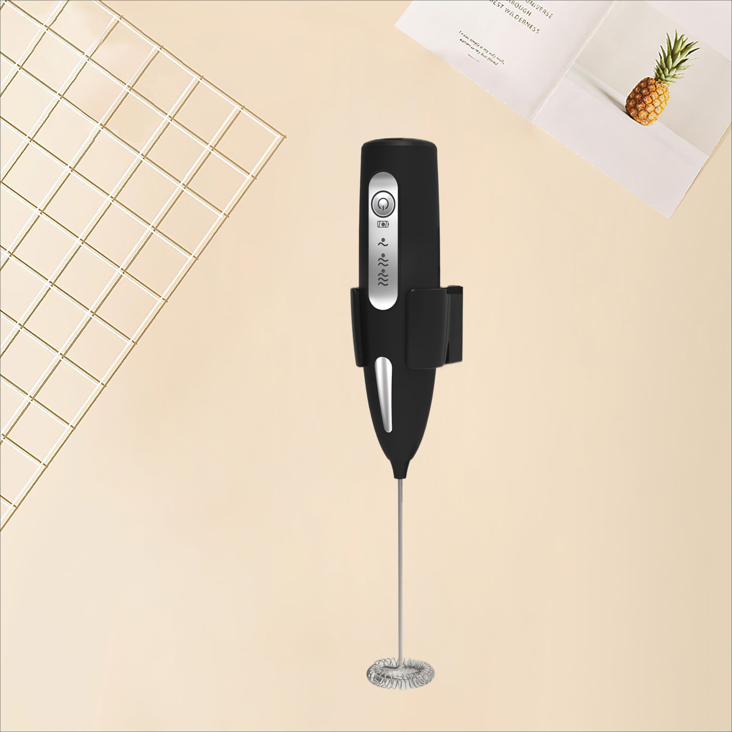 USB Rechargeable 3-Speed Milk Frother with Foam Maker & Egg Whisk Fast Foam in Seconds for Coffee Cappuccino Hot Chocolate Portable Quiet 304 Stainless Steel Handheld Mixer