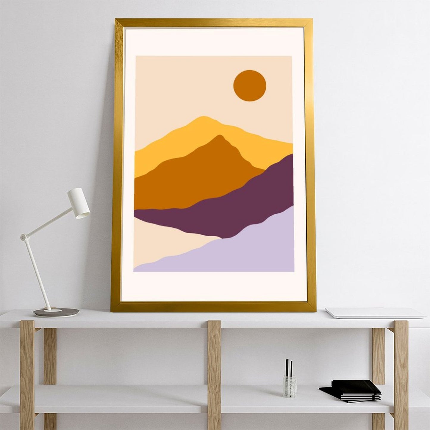 Abstract Mountain Sunset Art Print, Minimal Wall Decor Poster”-4