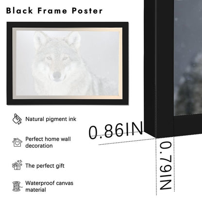 Wild Wolves Wall Art Black Frame Nature Home Decor-22