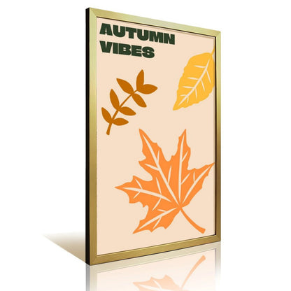 Modern Fall Leaves Canvas Art with Frame- 19