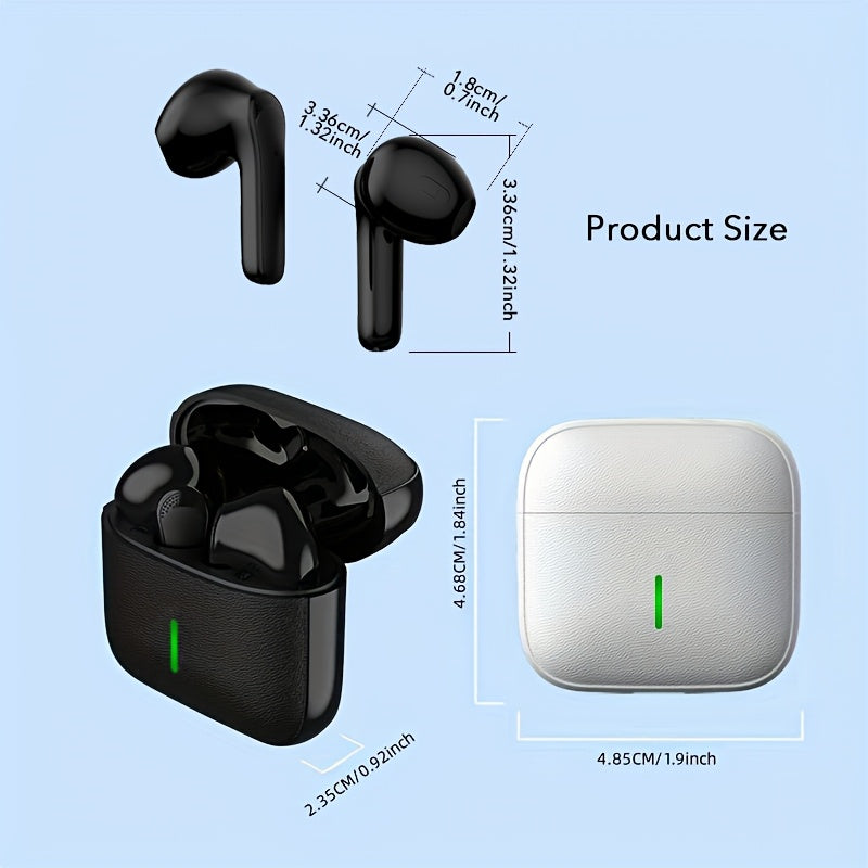 Ultra-Long Battery Life Noise-Canceling Wireless Earbuds Semi-Open Back Design for Sports Gaming Touch Control Rechargeable Lithium Battery No Cable Universal Phone Compatible Black Gaming Accessories