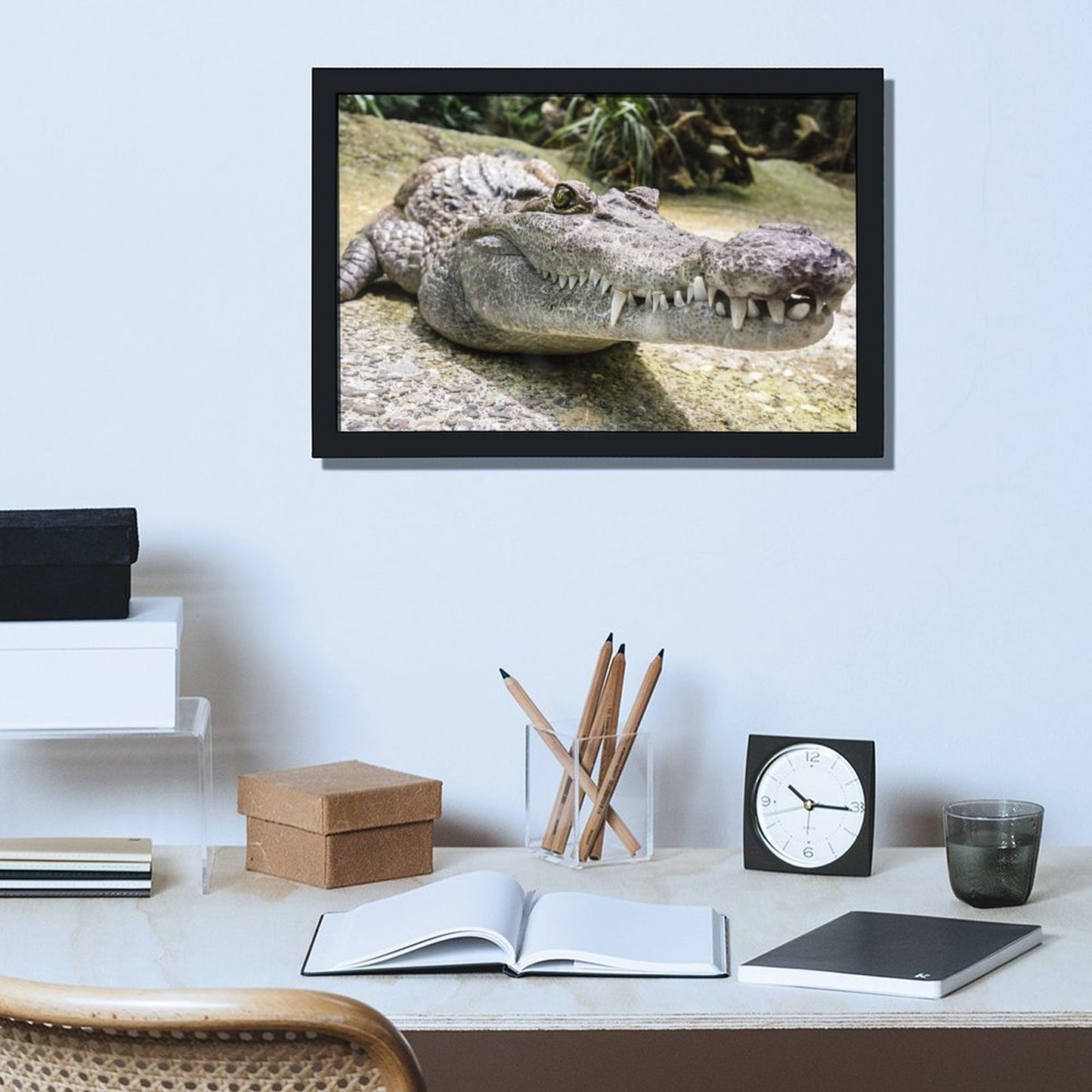 Alligator Canvas Painting Nature Animal Wall Picture