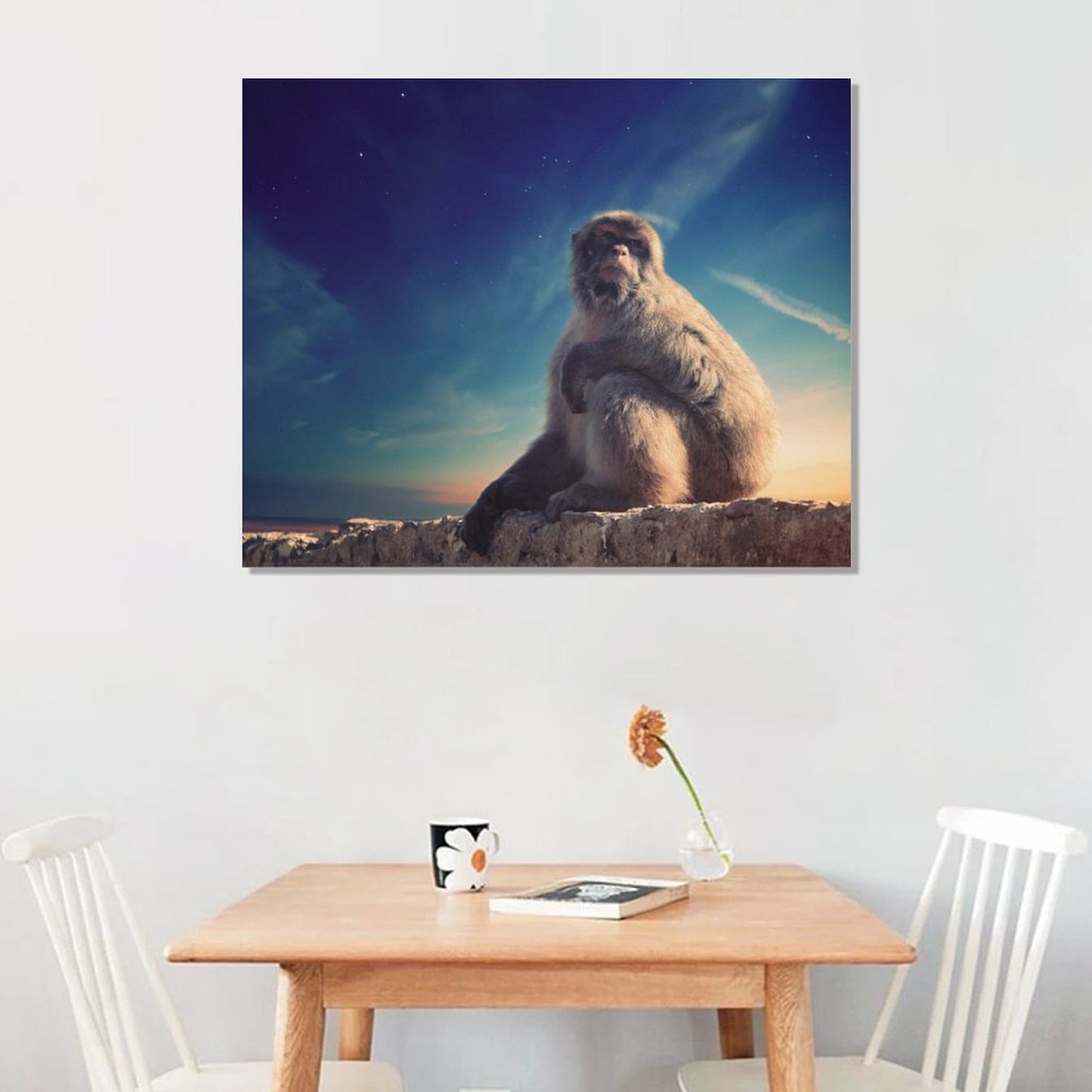 Baby Monkey Portrait Framed Canvas Wall Decoration-09
