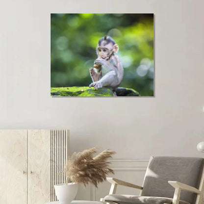 Wildlife Lemur Wall Picture Canvas Framed Artwork-06