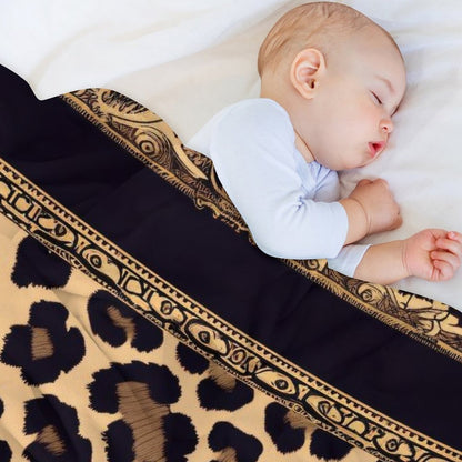 Modern Flannel Throw Blanket Leopard Aesthetic