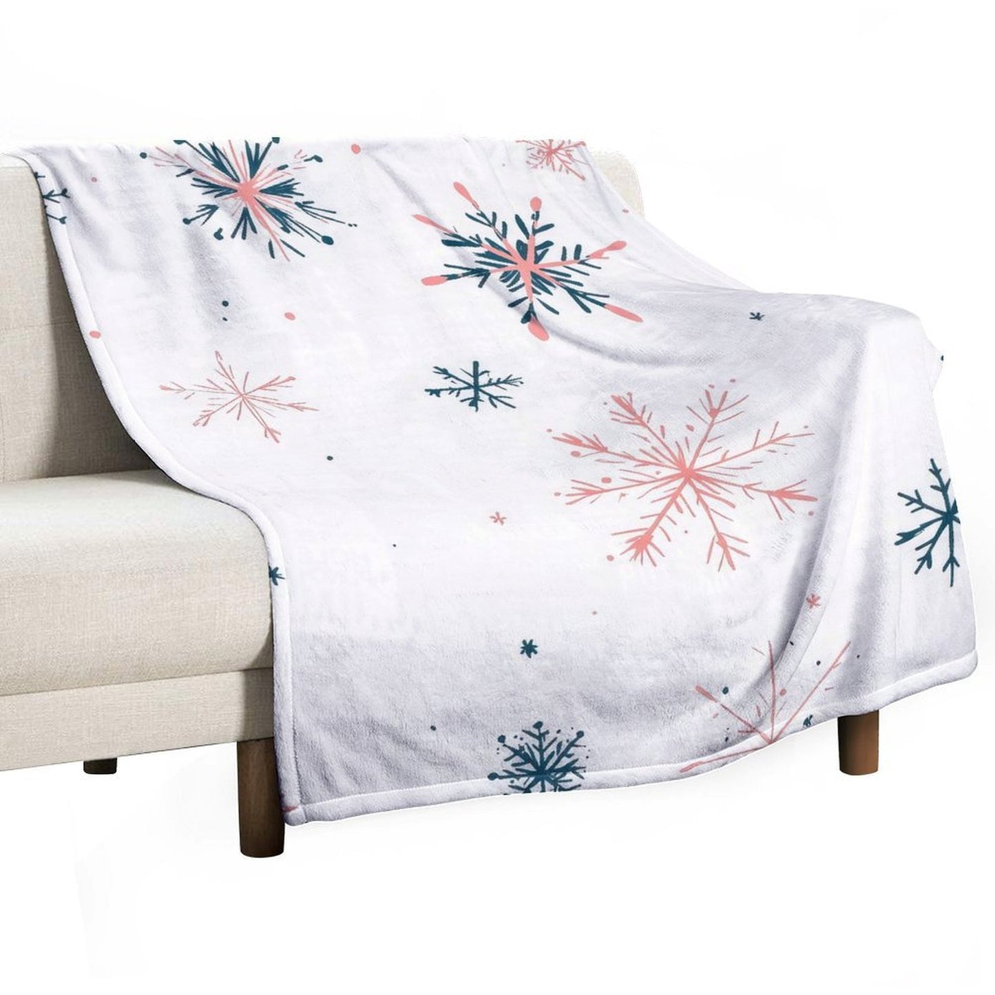 Snowflake Pattern Anti-Pilling Flannel Blanket – Soft Warm Winter Throw