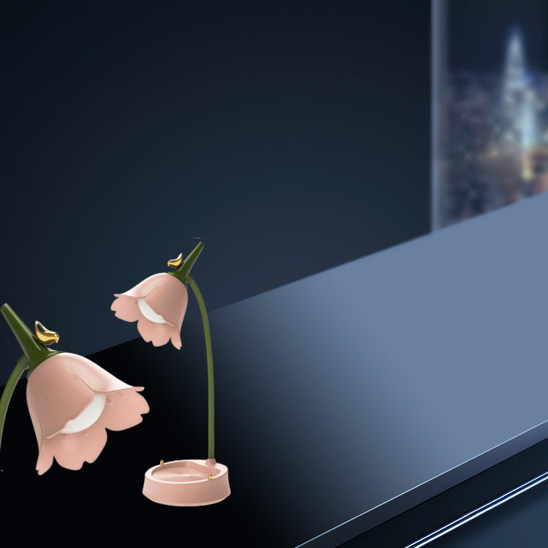 Mini Cute Modern LED Desk Lamp Cordless Adjustable Gooseneck Dimmable Touch Control Rechargeable Battery USB Powered Barrel Shade Blue Eye-Catching