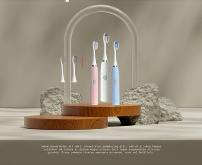 Travel Electric Toothbrush Set Model Y803 with 3 Brush Heads One-Click Start Battery-Free Portable Design