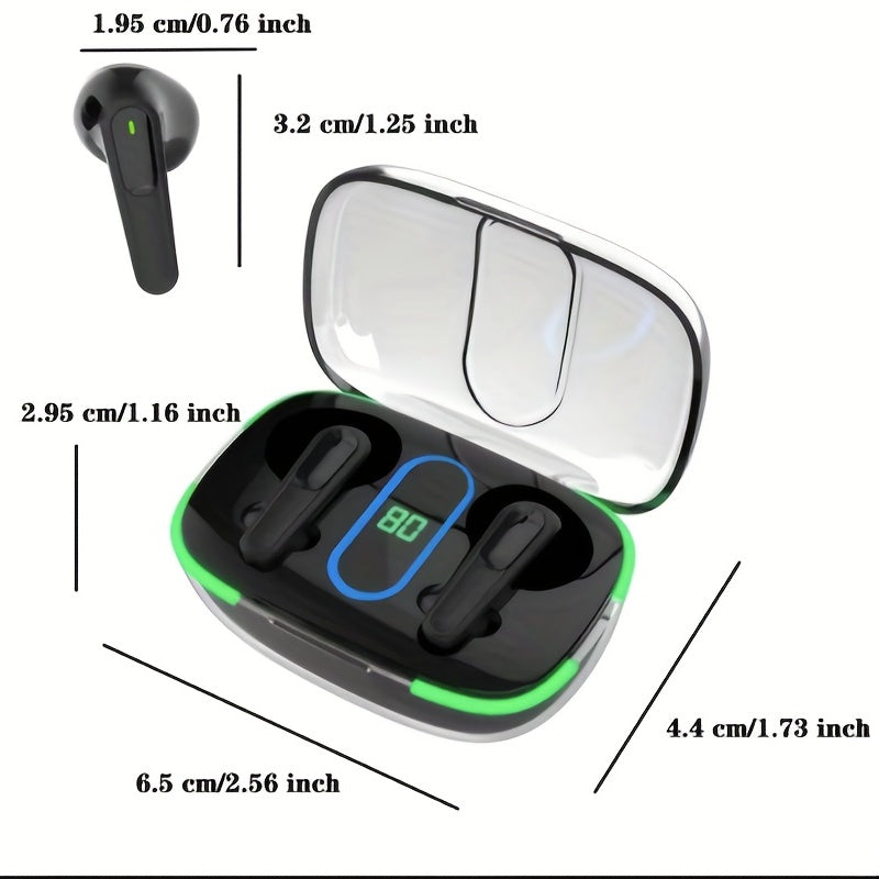 Wireless Earbuds 2025 Bluetooth 5.3 TWS Earphones with LED Display Touch Control in Ear Headset for Sports Music Gaming