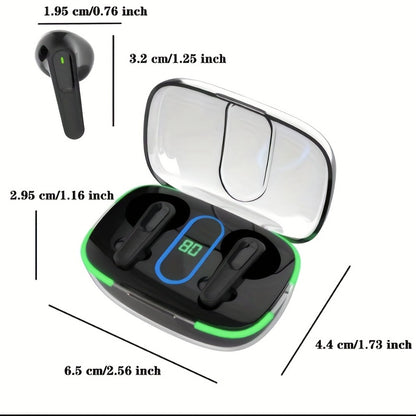 Wireless Earbuds 2025 Bluetooth 5.3 TWS Earphones with LED Display Touch Control in Ear Headset for Sports Music Gaming