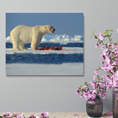 Arctic Predator Polar Bear Hunting Scene Canvas Art-07