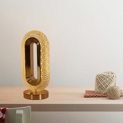 USB Powered Oval Crystal Table Lamp Mini Round Bedside Nightlight for Bedroom Study Office Living Room Decorative Space Saving Easy to Assemble