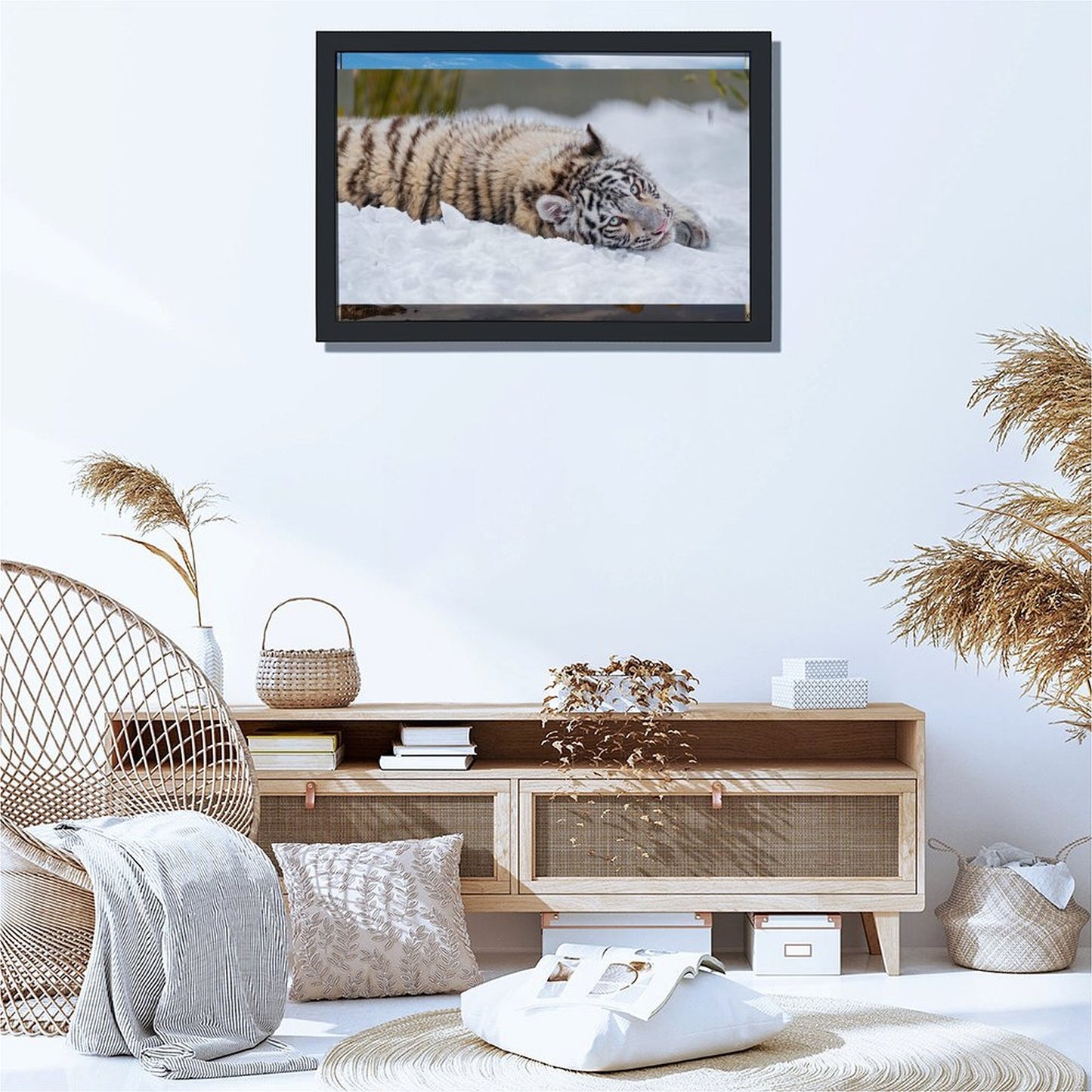 Snow Tiger Cub Canvas Wall Art – Modern Framed Home Décor (19)