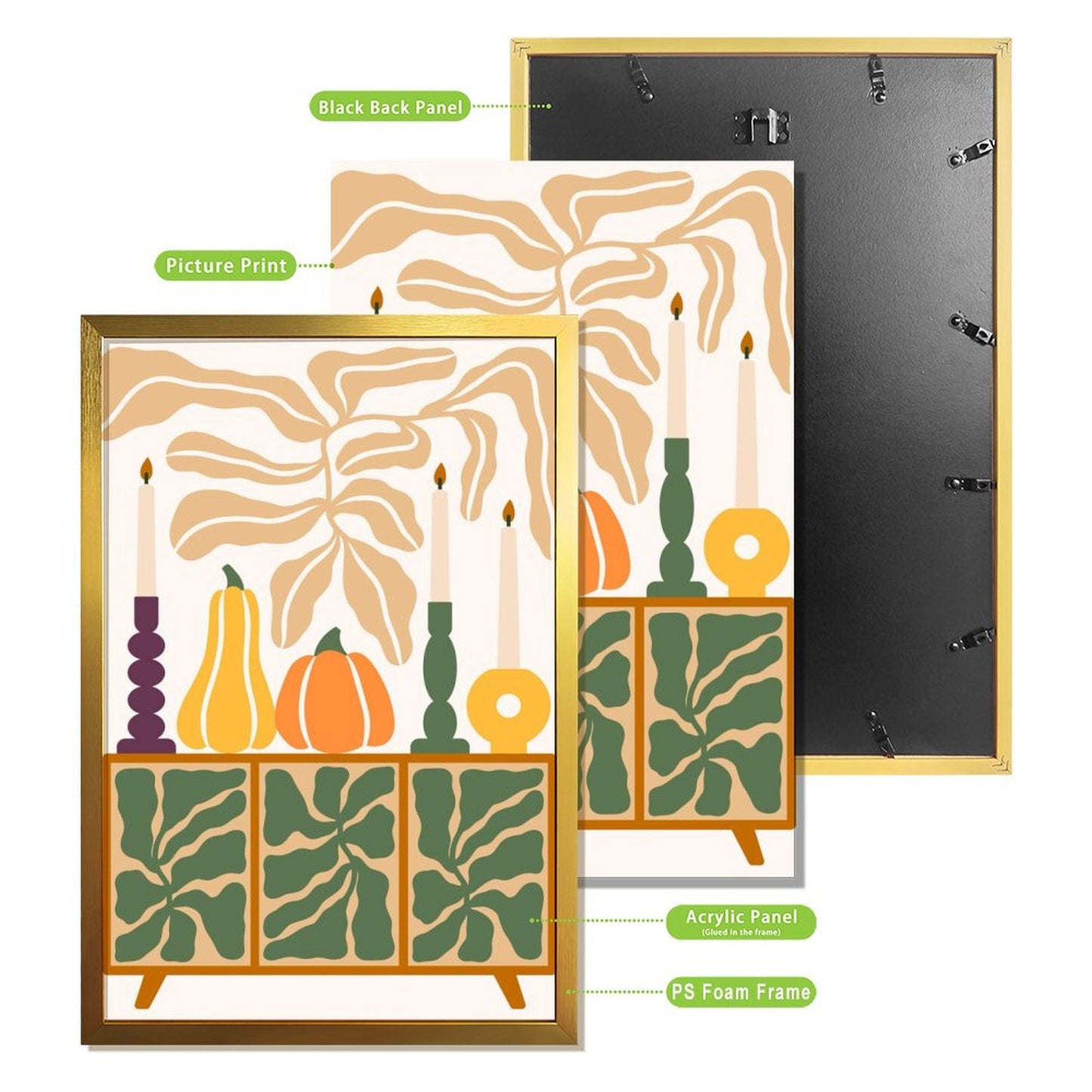 Pumpkin and Leaf Canvas Art with Acrylic Cover 41