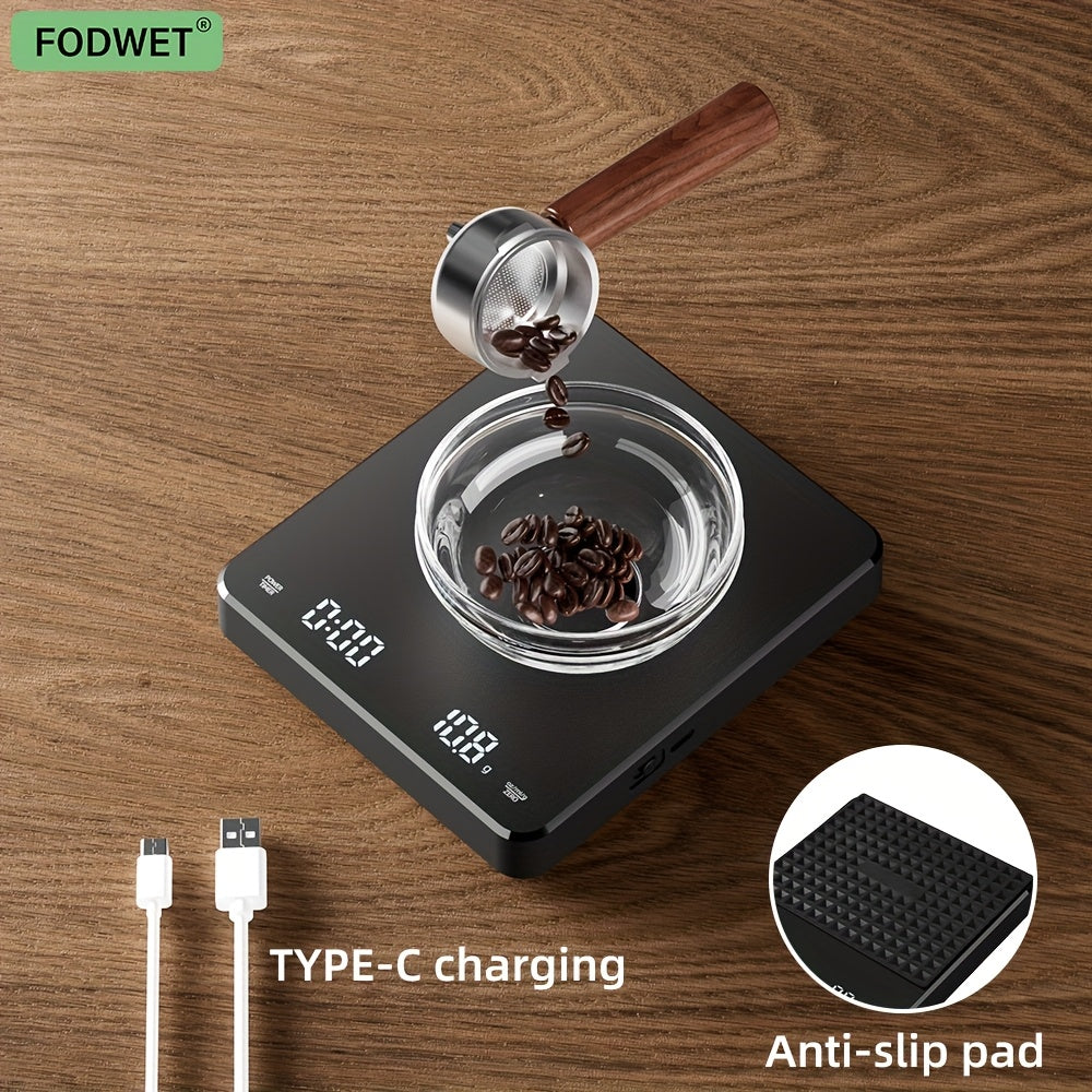 Precision Digital Kitchen Scale 3kg 0.1g with LCD Display USB Type-C Rechargeable for Food Coffee Tea Medication Weighing