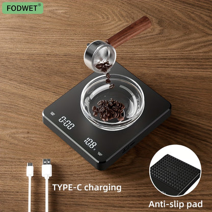 Precision Digital Kitchen Scale 3kg 0.1g with LCD Display USB Type-C Rechargeable for Food Coffee Tea Medication Weighing