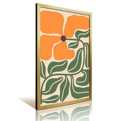 Abstract Orange Flower Art Print – Modern Botanical Decor-1